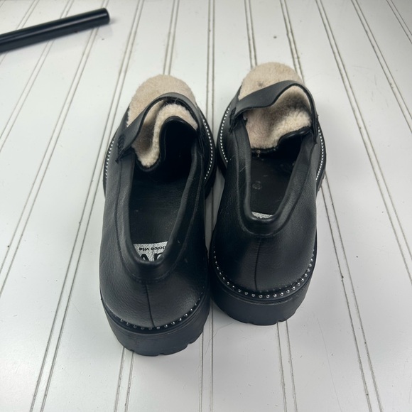 Dolce Vita Black Leather Shearling Loafers Women’s Size 8 - Picture 7 of 9